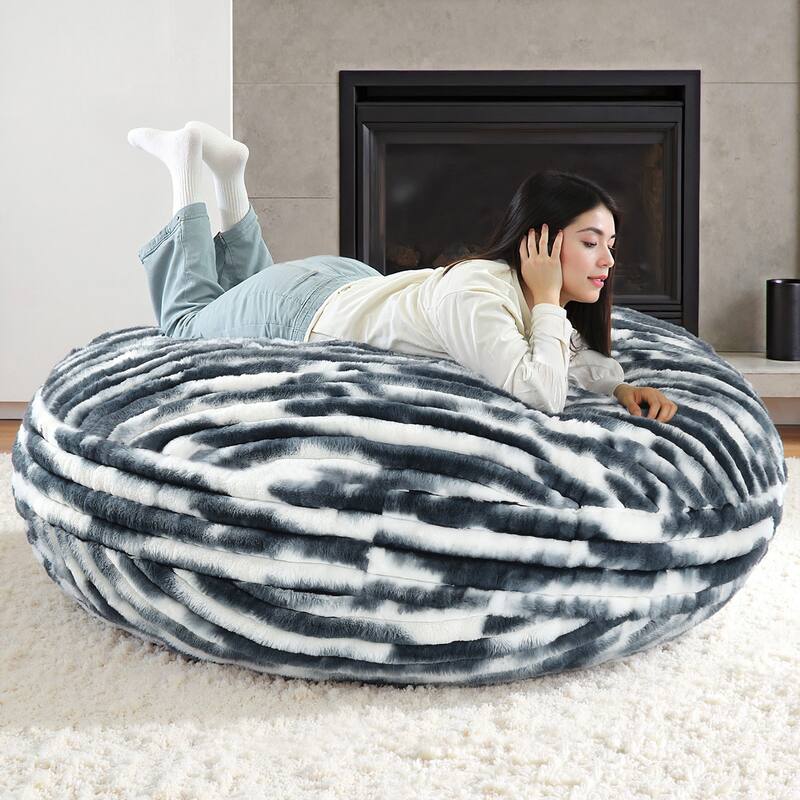 UIXE Modern Plush Faux Fur Bean Bag Chair