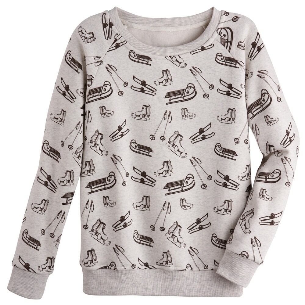 Crewneck Grey Sweatshirt Poppy Floral Print LA SOUL Womens Poppies Sweatshirt