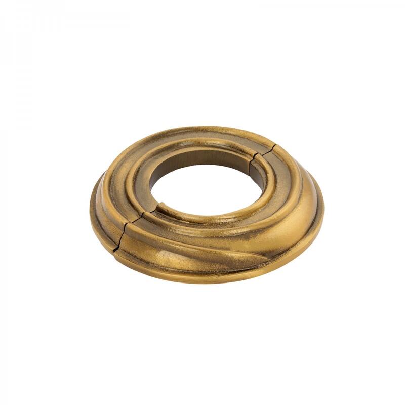 Antique Gold Spiral Radiator Flange 1-1/2" (IPS) Pipe Flange: 1-7/8" I D; 3-7/8" O D Renovators Supply - Gold - Brass