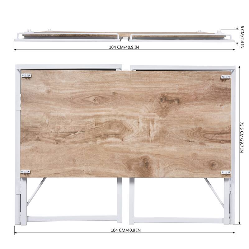 HomyLin 39" Simple Folding Study Writing Desk, No Assembly Required