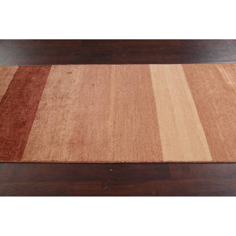 Modern Gabbeh Kashkoli Oriental Long Runner Rug Wool Hand-knotted - 3'1" x 16'7"