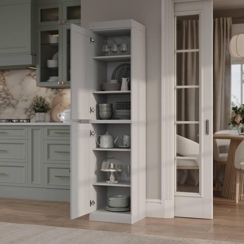 Palace Imports 100% Solid Wood Pantry Cabinet, Shaker Doors, Adjustable Shelves, 16.5" Wide, 71.5" Tall