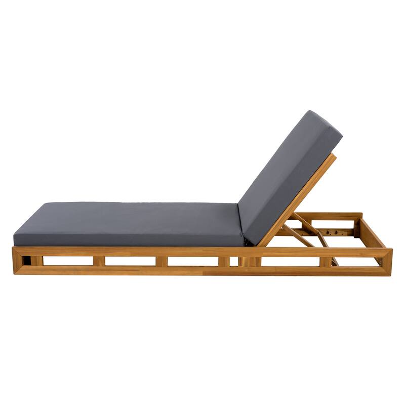 Outdoor Patio Chaise Lounge Chairs Adjustable Backrest Lounge Chairs with Water-repellent Cushions for Poolside Balcony Garden