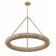 preview thumbnail 3 of 5, Oakley 1 Light Soft Gold Chandelier - 32"W x 3.5"H x 32"D