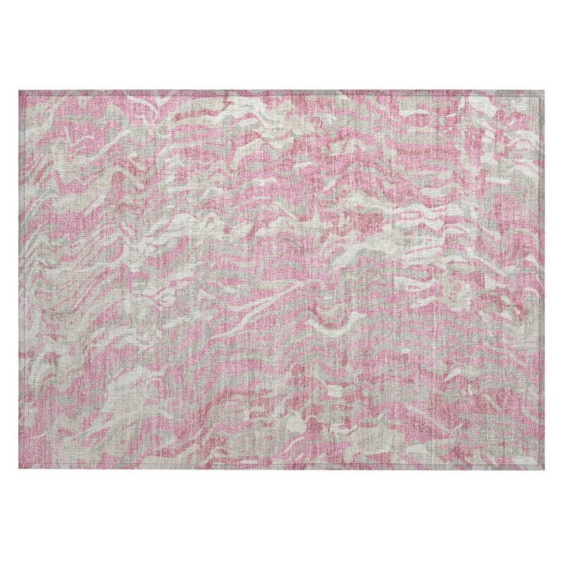 Machine Washable Indoor/ Outdoor Abstract Flow Chantille Rug