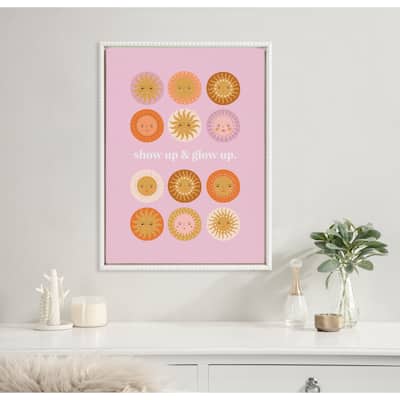 Kate and Laurel Sylvie Beaded Glow Up Framed Canvas by Duchess Plum