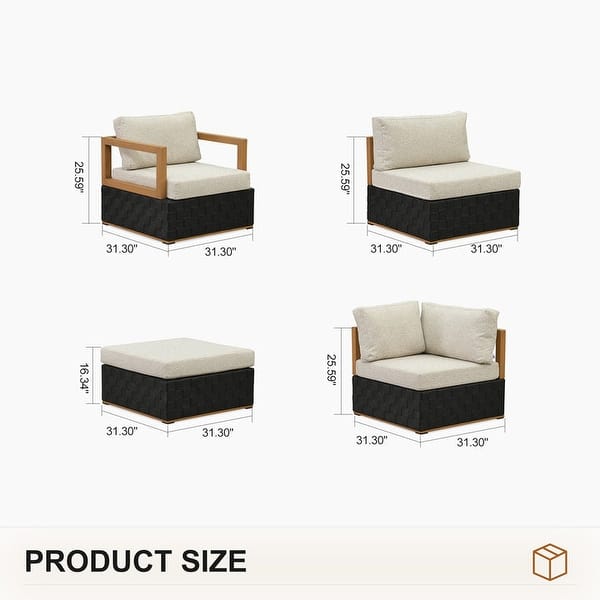 dimension image slide 7 of 14, PURPLE LEAF GLFSF Black sofa with white seat Outdoor Couch for Yard Porch Deck Patio Conversation Sets