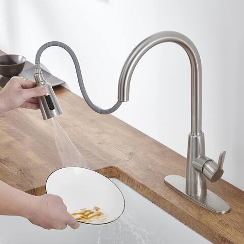 Kitchen Sink Faucet, Stainless Steel High Arc Kitchen Sink Faucet
