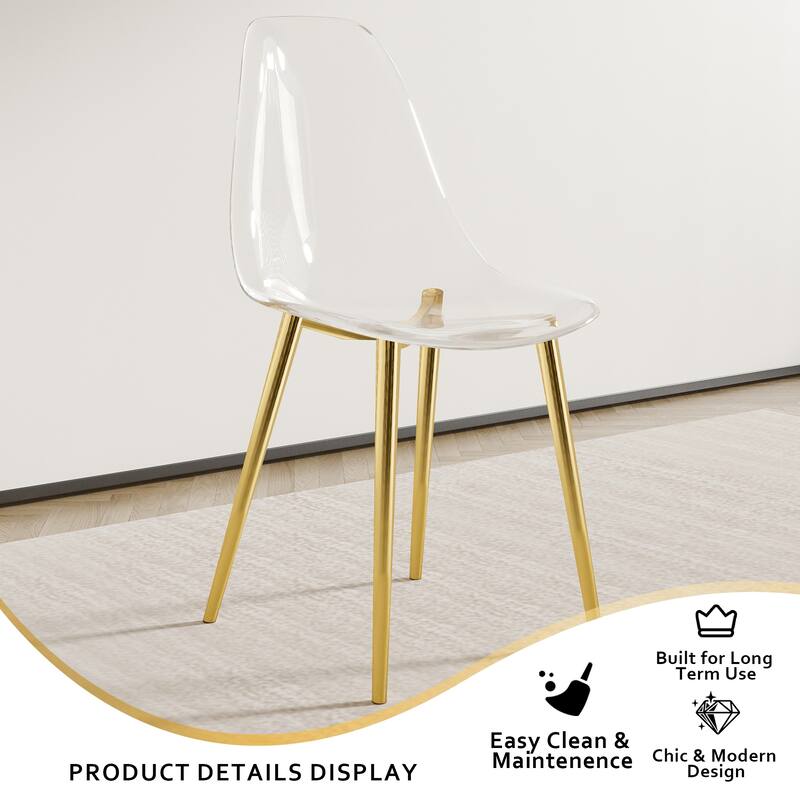 Modern Kitchen Transparency Dining Room Chairs Set of 6