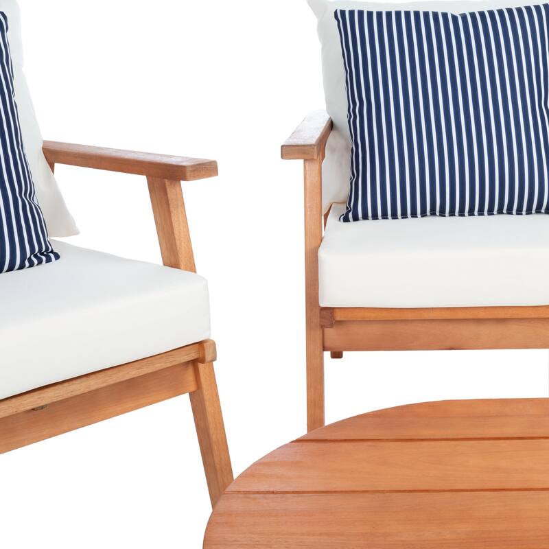 SAFAVIEH Outdoor Deacon 4-piece Conversation Patio Set. - 49" W x 30" D x 31" H