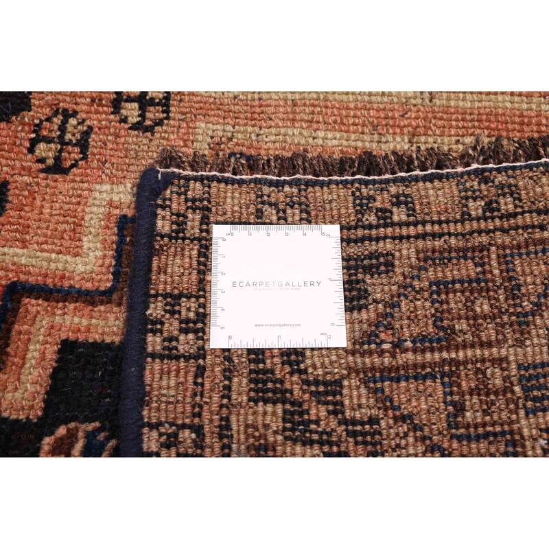 ECARPETGALLERY Hand-knotted Antalya Vintage Dark Navy Wool Rug - 4'2 x 8'10