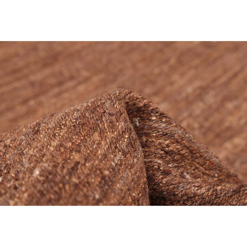 ECARPETGALLERY Flat-Weave Lahor Finest Dark Brown Wool Tapestry Kilim - 4'9 x 5'9