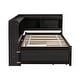 preview thumbnail 21 of 43, Wood Platform Bed with L-shaped Bookcases and Drawers