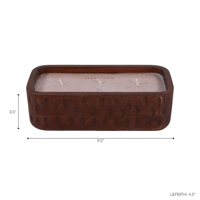 Decorative Vanilla Scented Mango Wood Candle - 10", Brown - 9.5"
