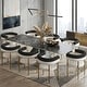 preview thumbnail 44 of 56, 110.24" Extendable Rectangular Sintered Stone Double Pedestal Dining Table Seat 8-12 Atlas Black