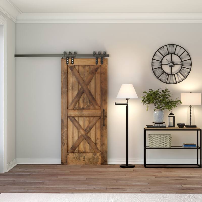 Moby Swing Arm Floor Lamp with Fabric Empire Shade - 62" Tall