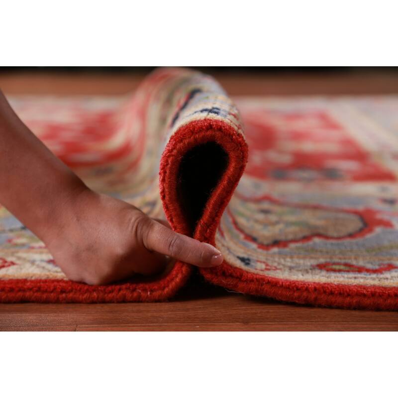 Hand Knotted Oriental 100% Wool Carpet Traditional Floral Red Heriz (serapi) Area Rug - 10' 0'' X 7' 11''