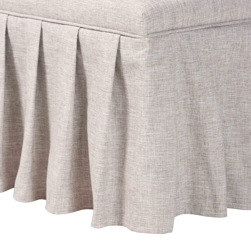 Bryna 2-Piece Fabric Upholstered Dining Nook Bench Set - Corner Kitchen Seating with Skirted Base, L-Shaped Nook, Beige