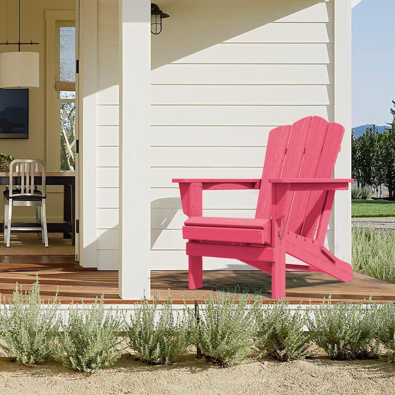Outdoor HDPE Folding Classic Adirondack Chair All-Weather