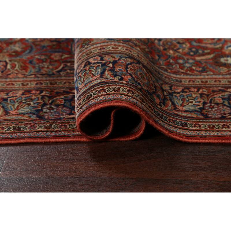 Antique Vegetable Dye Kashan Dabir Persian Wool Area Rug Handmade - 4'1" x 6'10"