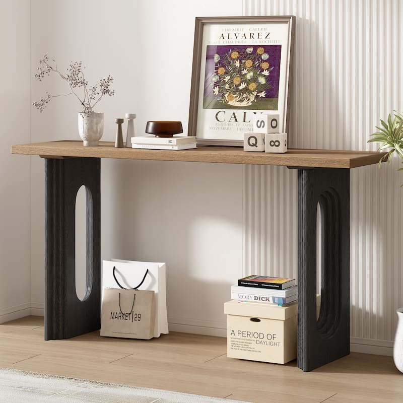 Uniquely Designed Console Table with Distinctive Round Hollow Legs