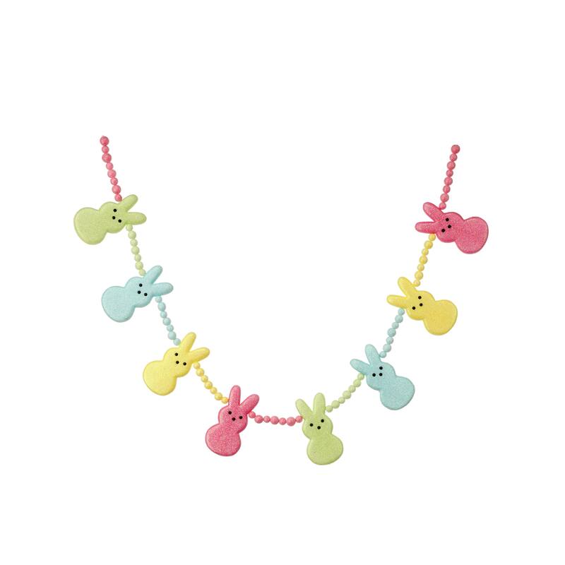 Glittered Bunny Peep Garland - 48