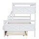 preview thumbnail 23 of 21, Twin over Full Bunk Bed with Ladder, Trundle, Safety Guardrail
