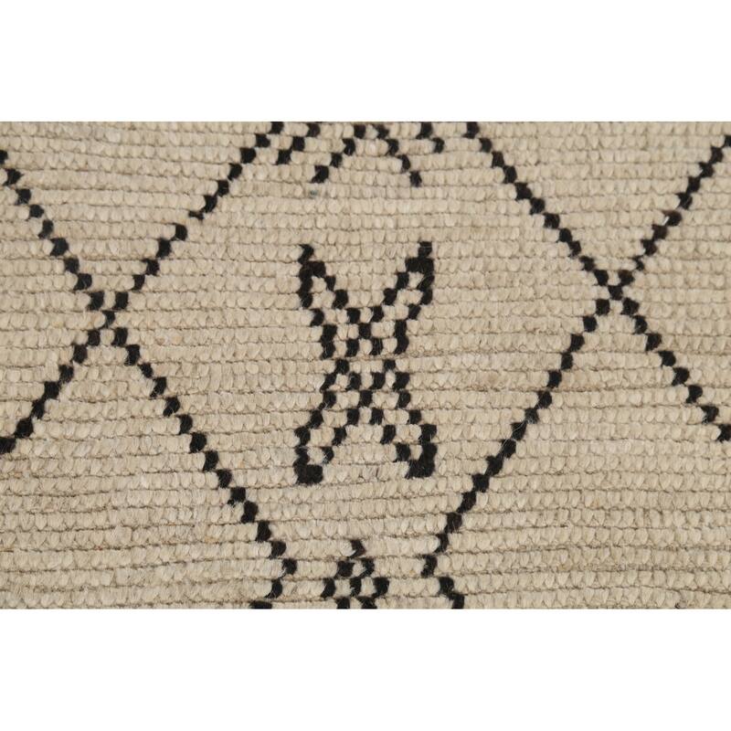 Trellis Geometric Moroccan Area Rug Handmade Wool Carpet - 5'1"x 8'7"