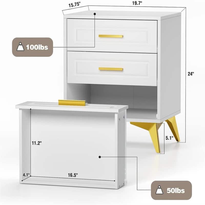 Nightstand with 3 Drawers