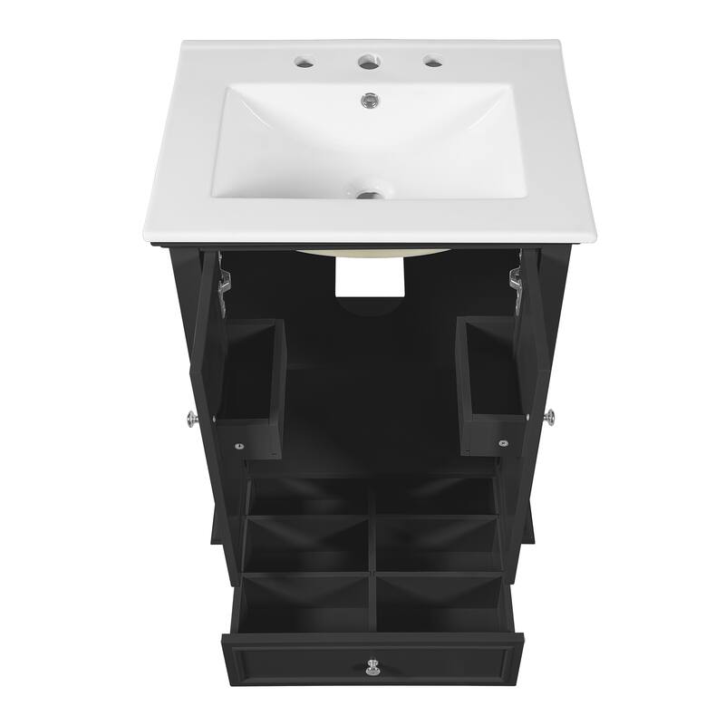 Soft Closing Doors Bathroom Vanity Cabinet with Ceramic Sink