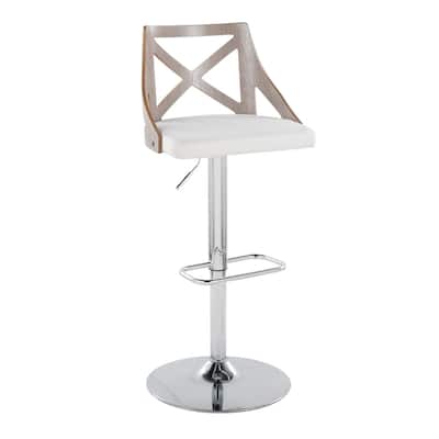 The Gray Barn Charlotte Adjustable Bar Stool with Rounded Rectangular Footrest (Set of 2)