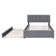 preview thumbnail 27 of 28, Comfortable Upholstered Platform Bed with Smart LED Lights and Extra Trundle