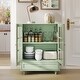 preview thumbnail 7 of 16, Anmytek Mint Green Vintage Glass Door Cabinet Kitchen Buffet Sideboard Living Room Display Storage