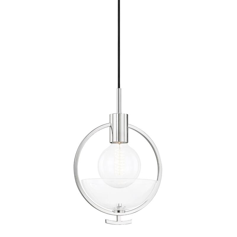 Carson Carrington Varjaren Clear Glass 1-light Pendant - Polished Nickel