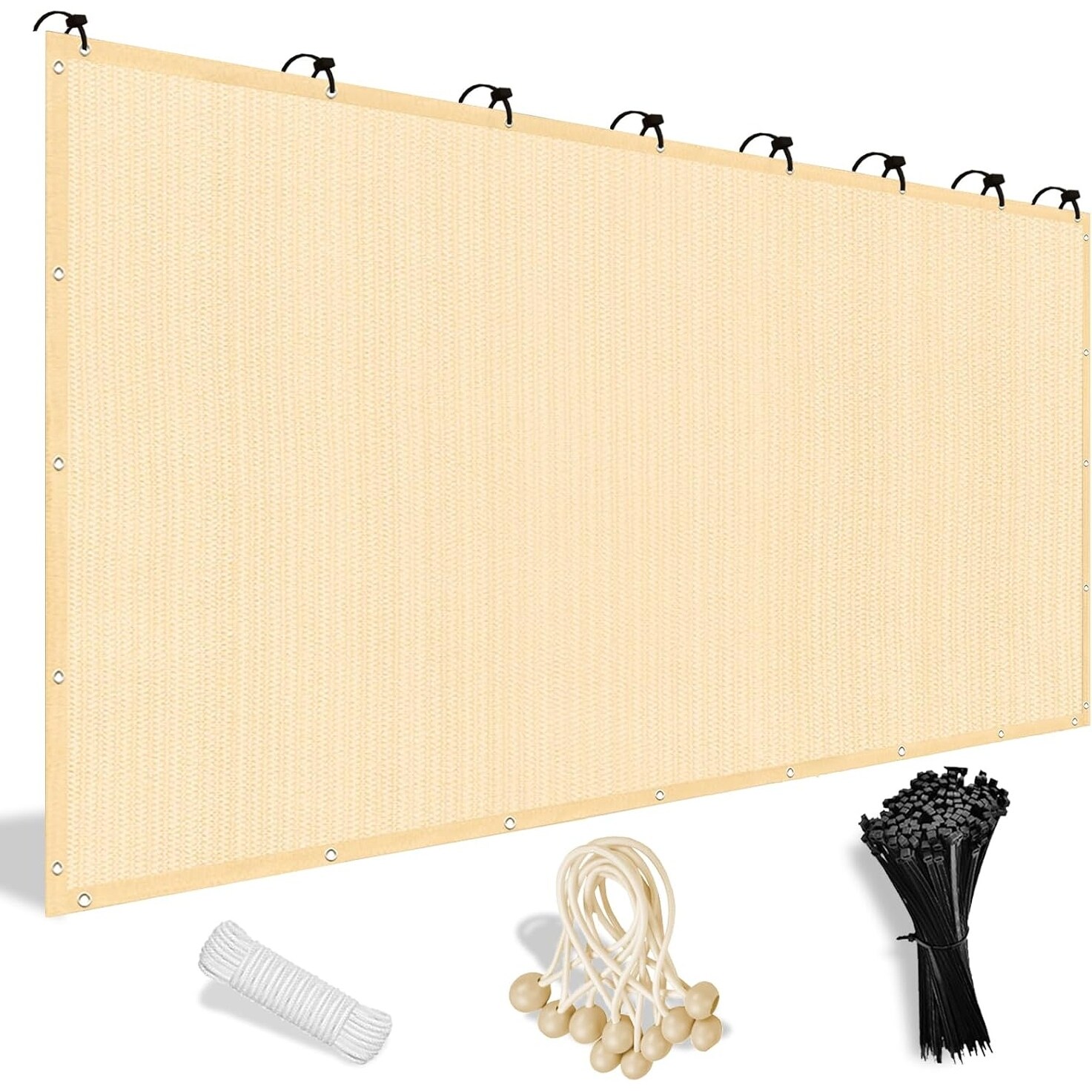 90% Sun Shade Cloth with Grommets, 12' X 16' Pergola Cover, UV Protection, Durable Mesh Tarp for Outdoor Use