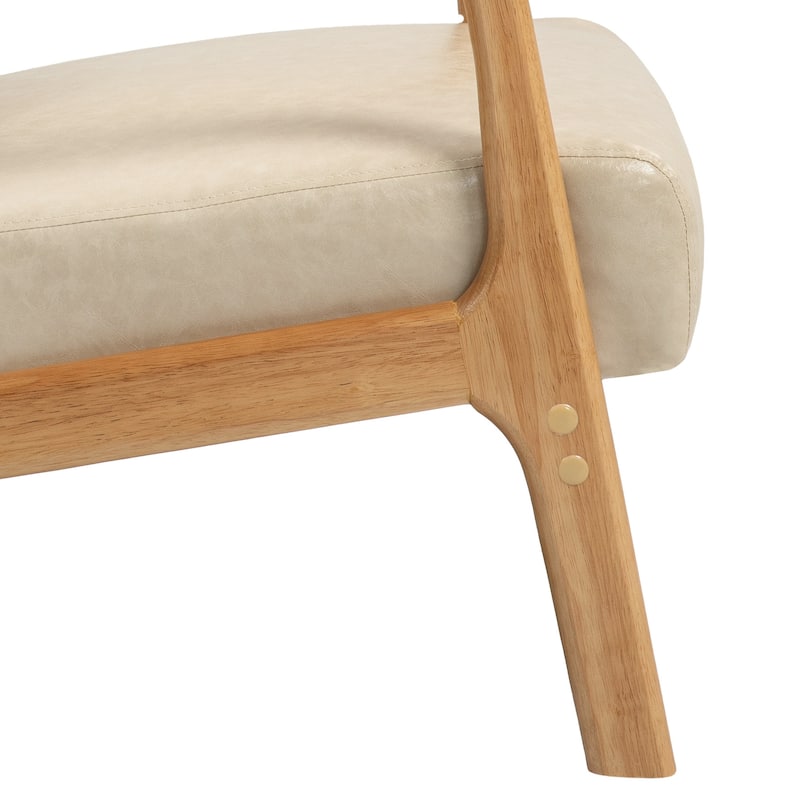 Mid Century Modern Upholstered Wood Frame Accent Chair