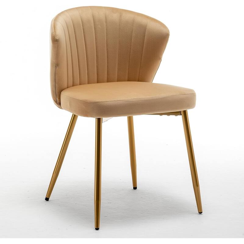 Modern Velvet Accent Chair with Channel-Tufted Design Comfortable and Trendy Armless Seat