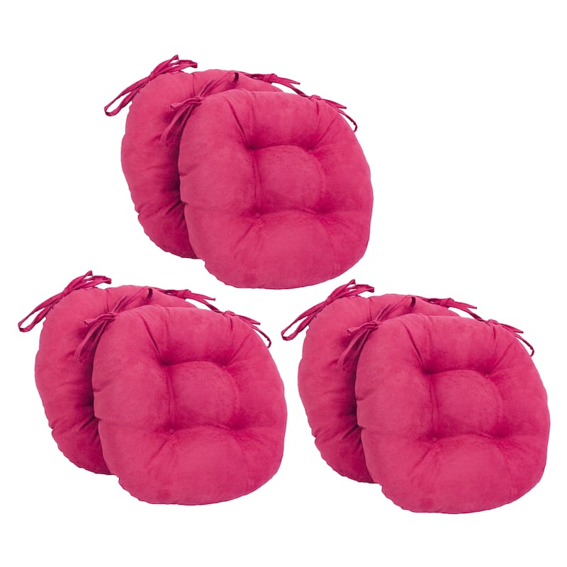 16-inch Round Indoor Microsuede Chair Cushions (Set of 2, 4, or 6) - Set of 6 - Bery Berry