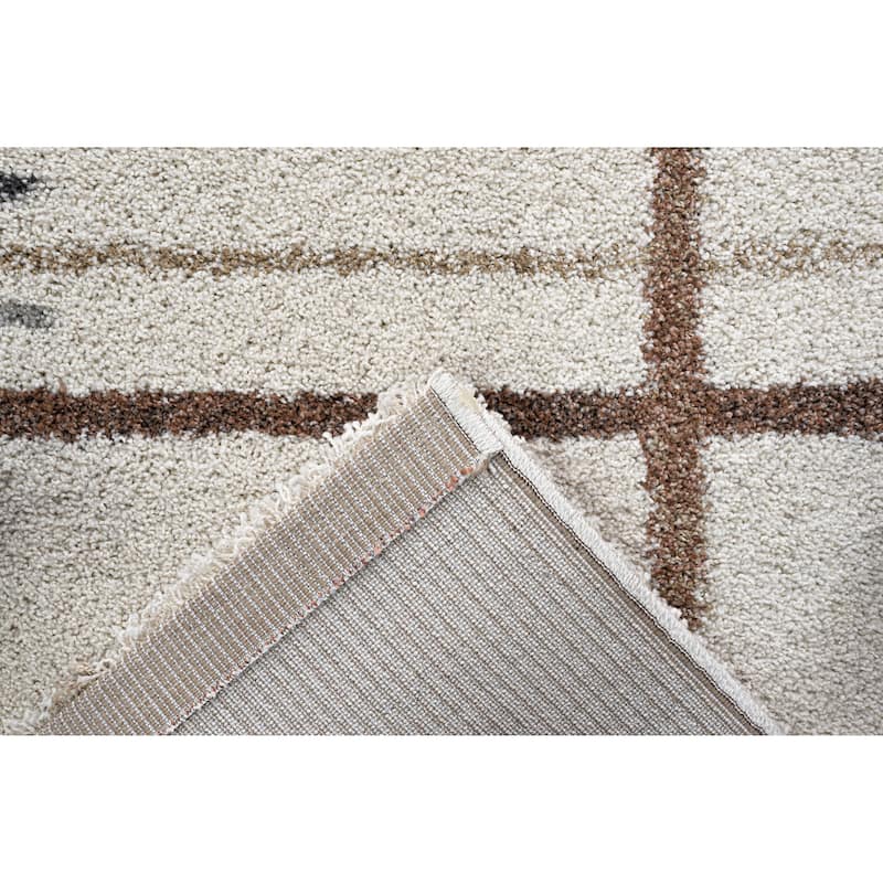Granada Armandi Beige, Brown, Charcoal, Gold, Gray, Ivory, Rust and White Polypropylene Area Rug - 2'3" x 12' Runner