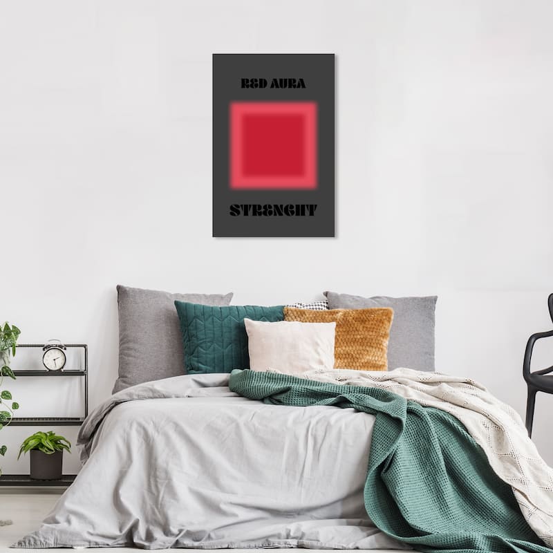 Wynwood Studio Canvas Spiritual and Religious Red Aura Strenght Red and Dark Gray Modern & Contemporary Wall Art Canvas Print - 36 x 24