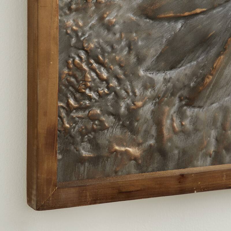 Gray Metal Sunflower Floral Home Wall Decor with Embossed Details