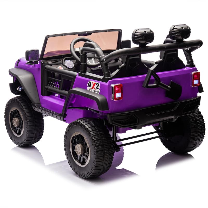 24V Two-Seater Kids Ride On Truck Car W/Parents Control,200w*2,Seat 20.28in W,Four-wheel Suspension,LED,2 independent seat belts