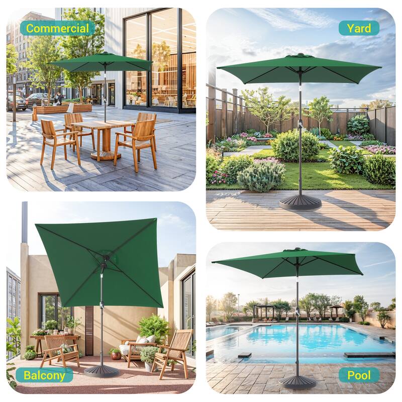 BONOSUKI 6.5x6.5Ft Patio Market Umbrella Weather-Resistant Frame