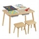 preview thumbnail 1 of 8, Costway Sensory Table Kid’s Table and Chairs Set with Detachable - See Details Natural + White + Black - See Details