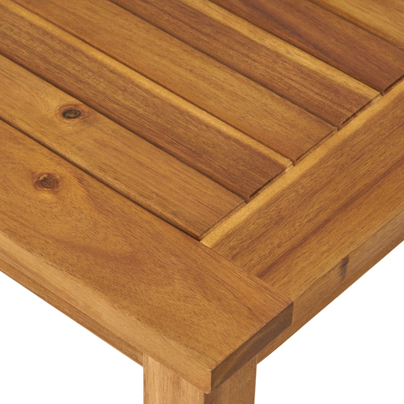 Peyton Outdoor Cushioned Acacia Wood Loveseat and Table Set by Christopher Knight Home