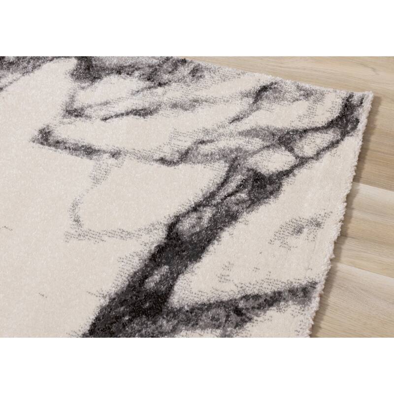 Sydney Collection - Cream/Grey Marble Profile Rug