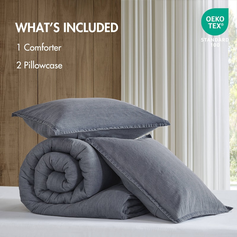 2PCS Twin/Twin XL Twill Washed Comforter Set
