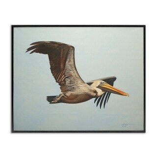 Stupell Brown Pelican in Flight Framed Giclee Art Design By D. Rust ...