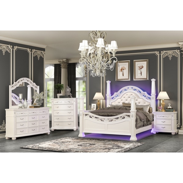 Valentina White Bedroom Set with LED Lighting - Bed Bath & Beyond
