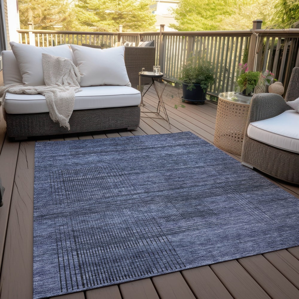 Machine Washable Indoor/ Outdoor Chantille Contemporary Imprints Rug